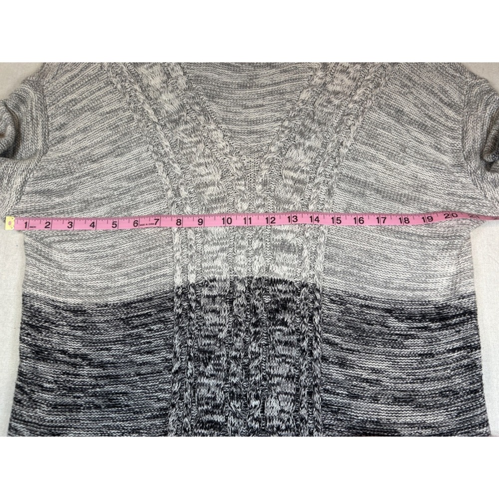 Old Navy Womens XL Grey Ombre Cable Knit Long Sleeve Sweater Dress Marled Chunky - Picture 5 of 7